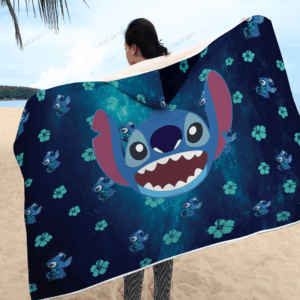 Stitch Hooded Blanket Gift for Men Women