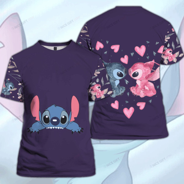 Get Trendy with Stitch 3D T-shirt: All Over Print Shirt for Men and Women