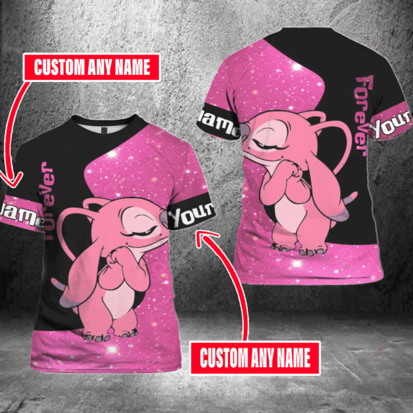Forever Personalized 3D T-shirt: Stitch Valentine s Day All Over Print Shirt for Men & Women