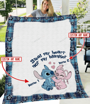 Stitch Personalized Steal My Heart Not My Fleece Blanket Gift for Men Women
