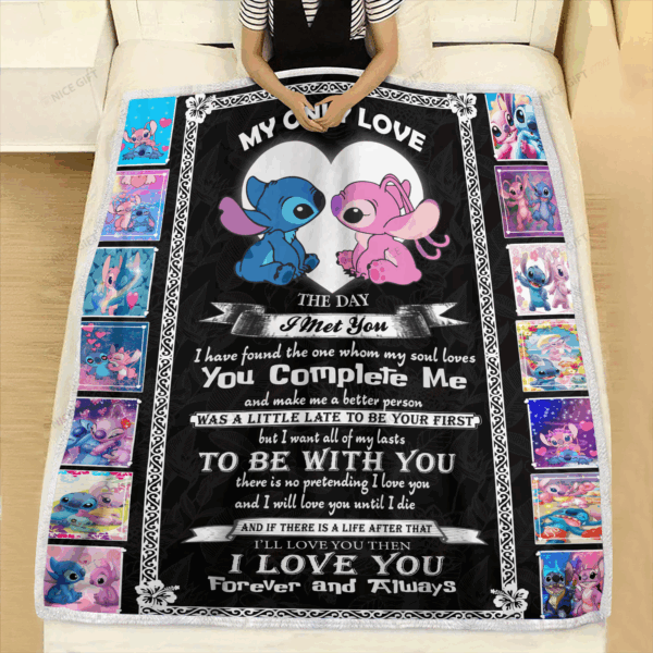 Stitch My Only Love Fleece Blanket Gift for Men Women