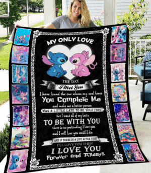 Stitch My Only Love Fleece Blanket Gift for Men Women