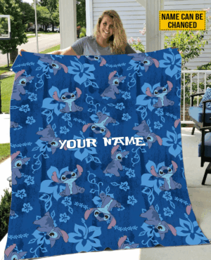 Stitch Personalized Fleece Blanket Gift for Men Women