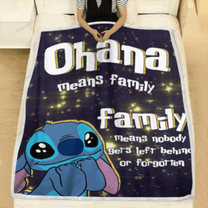 Stitch Ohana Fleece Blanket Gift for Men Women