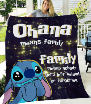 Stitch Ohana Fleece Blanket Gift for Men Women