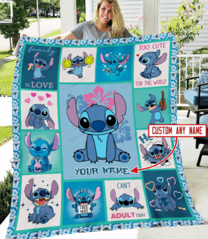 Stitch Personalized Fleece Blanket Gift for Men Women