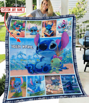 Stitch Personalized Fleece Blanket Gift for Men Women