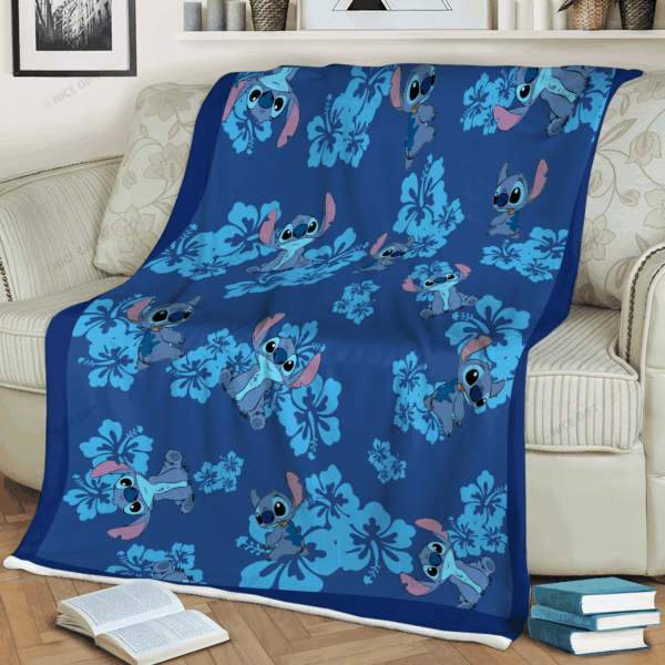Stitch Fleece Blanket Gift for Men Women