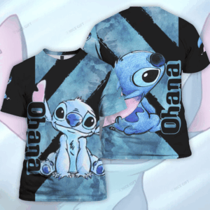 Stitch Ohana 3D T-Shirt: All Over Print Shirt for Men and Women