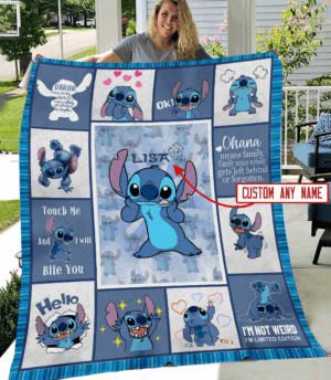Stitch Ohana Fleece Blanket Gift for Men Women
