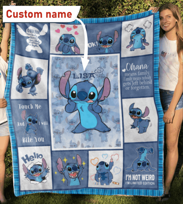 Stitch Ohana Fleece Blanket Gift for Men Women