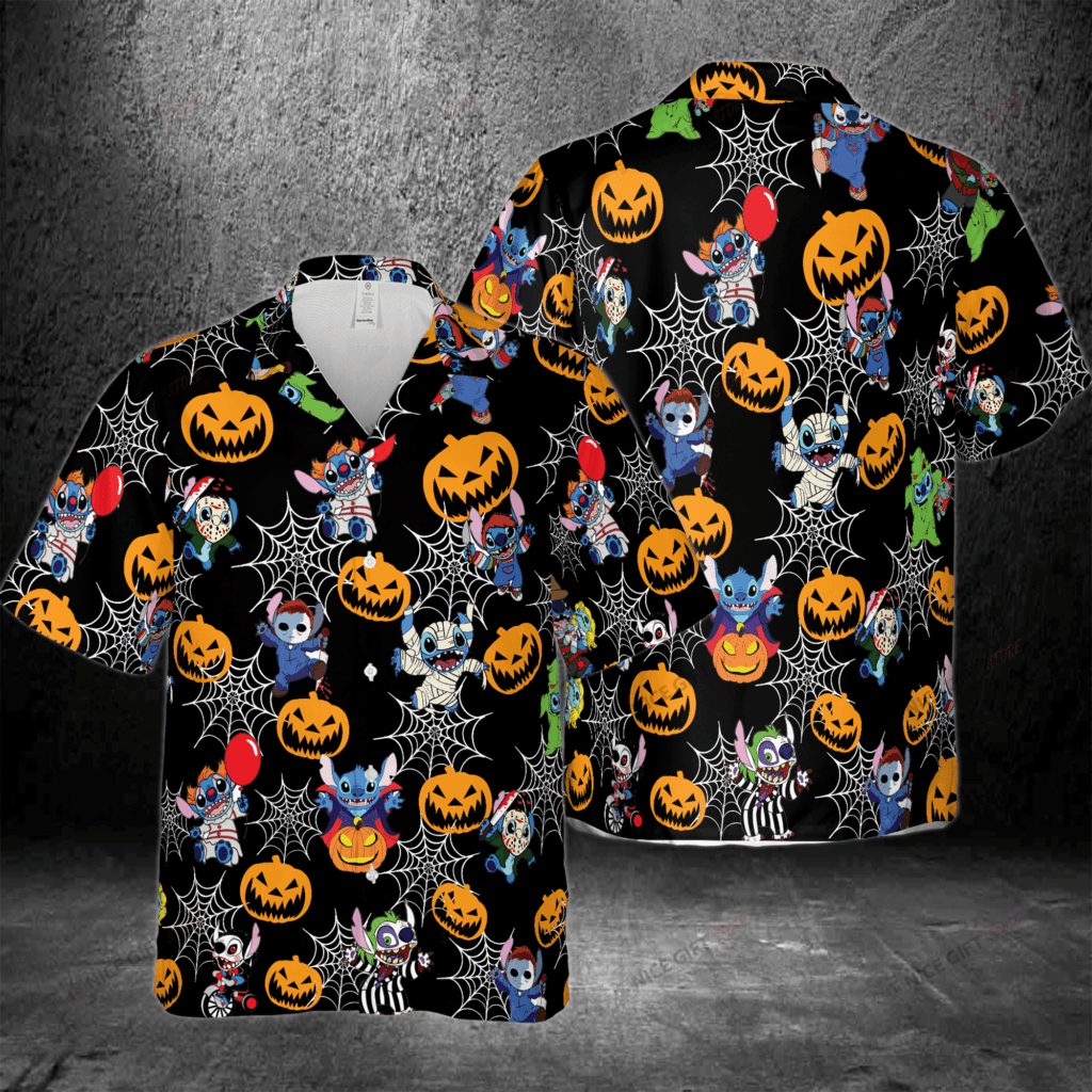 Stitch Halloween Hawaiian 3D Shirt Gift for Men Women Stitch Halloween Hawaiian 3D Shirt Gift for Men Women