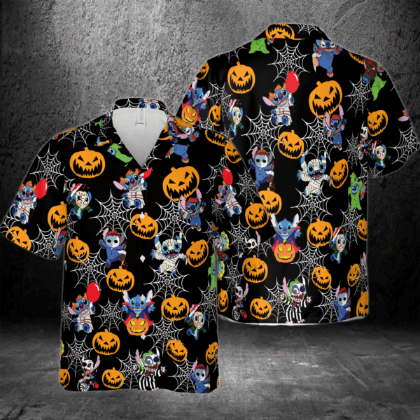 Stitch Halloween Hawaiian 3D Shirt Gift for Men Women