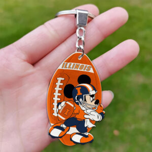 Illinois Fighting Illini Mickey Keychain - Gift for Fans