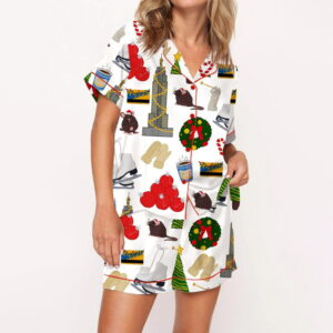 Holiday In New York Satin Pajama Set Gift for Women