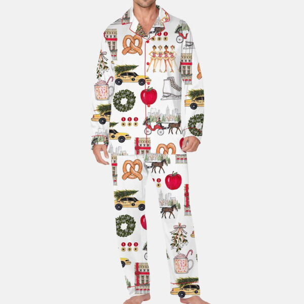 Christmas In New York Satin Pajama Set Gift for Women For Men