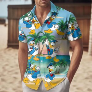 Disney Donald Duck Aloha Floral Button Shirt - Perfect Magic Kingdom Outfit for Men!