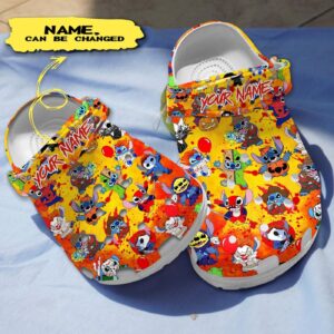 Attractive Stitch Horror Custom Name Clogs