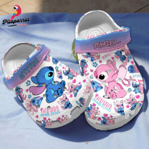 Beautiful Design Stitch And Angel Cartoon Clogs For Kids And Adults