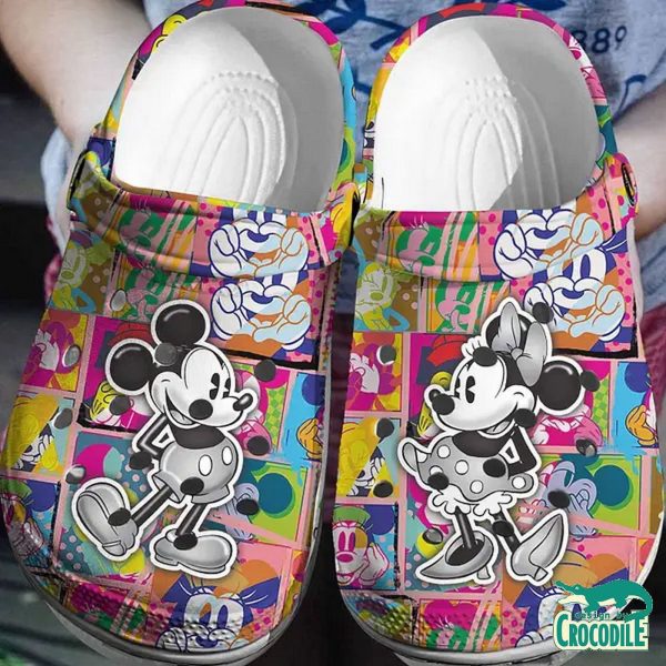 Black White Dance Sport Mickey And Minnie Colorful Memories Clogs For Men Women
