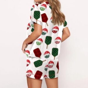 Christmas Pickleball Satin Pajama Set Gift for Women