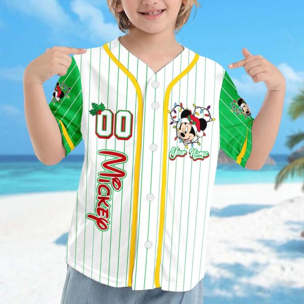 Mickey Mouse Christmas Baseball Jersey – Custom Xmas Team Shirt for Magic Kingdom