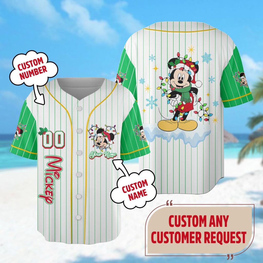 Mickey Mouse Christmas Baseball Jersey – Custom Xmas Team Shirt for Magic Kingdom Mickey Mouse Christmas Baseball Jersey – Custom Xmas Team Shirt for Magic Kingdom
