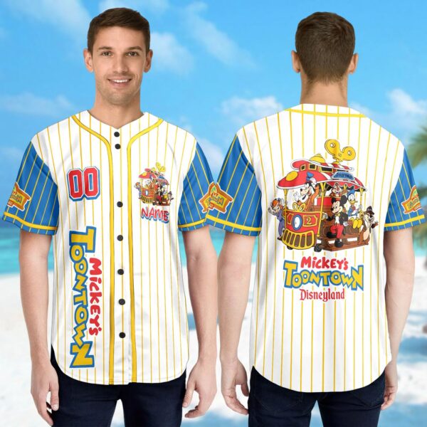 Custom Mickey s Toontown Baseball Jersey – Mickey & Friends Team Shirt for Family Trip Theme Park & Magic Kingdom