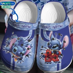 Custom Name Combat Stitch Divine Beast Blue Cloud Clogs For Kids & Adults