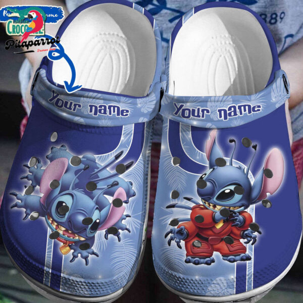 Custom Name Combat Stitch Divine Beast Blue Cloud Clogs For Kids & Adults