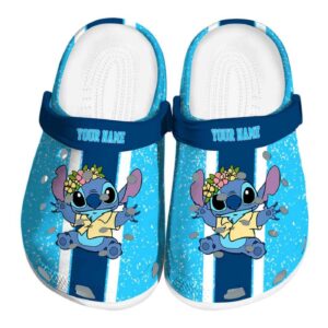 Custom Name Stitch Vertical Stripes Clogs For Kids And Adults