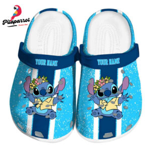Custom Name Stitch Vertical Stripes Clogs For Kids And Adults