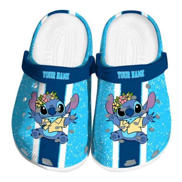 Custom Name Stitch Vertical Stripes Clogs For Kids And Adults