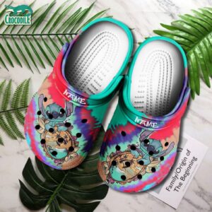 Custom Name Treasure Hunt Stitch Colorful Clogs For Kids & Adults