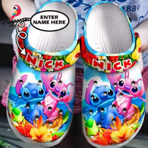Custome Name Stitch And Angle Surfing Clogs For Kids & Adults