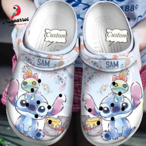 Custome Name Stitch And Scrump Painting Clogs For Kids & Adults