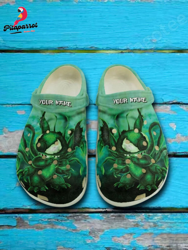 Custome Name Stitch Cosplay Green Monster Clogs For Kids & Adults