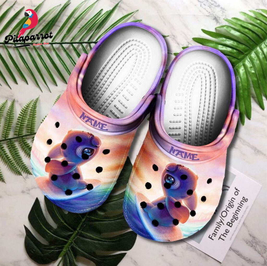 Custome Name Stitch Homecoming Pink Galaxy Clogs For Kids & Adults Custome Name Stitch Homecoming Pink Galaxy Clogs For Kids & Adults