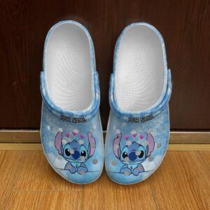 Custome Name Stitch Lovesick Blue Clogs For Kids & Adults