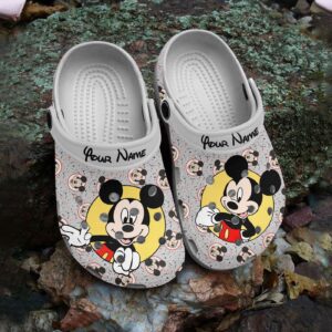 Customized Mickey Mouse Grey Clogs For Men And Women 3