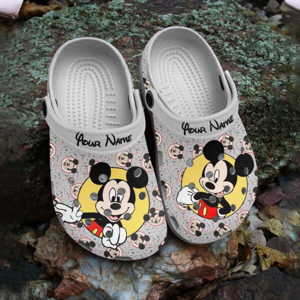 Customized Mickey Mouse Grey Clogs For Men And Women