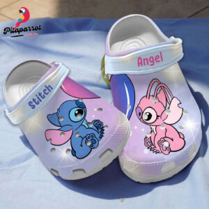 Cute Love Stitch And Angel Twinkle Pastel Colorful Clogs For Kids & Adults
