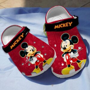 Cute Mickey Mouse Red Clogs For Men And Women