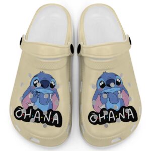 Cute Ohana Stitch Banana Clogs For Kids And Adults