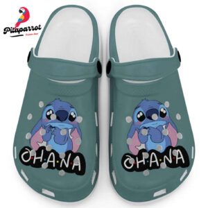 Cute Ohana Stitch Blue Spruce Clogs For Kids And Adults