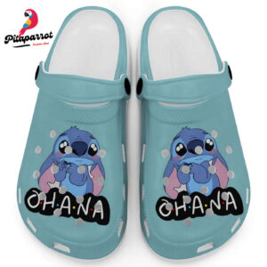 Cute Ohana Stitch Chalky Mint Clogs For Kids And Adults