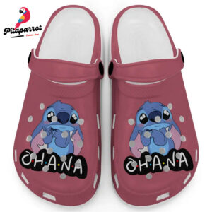 Cute Ohana Stitch Crimsom Clogs For Kids And Adults