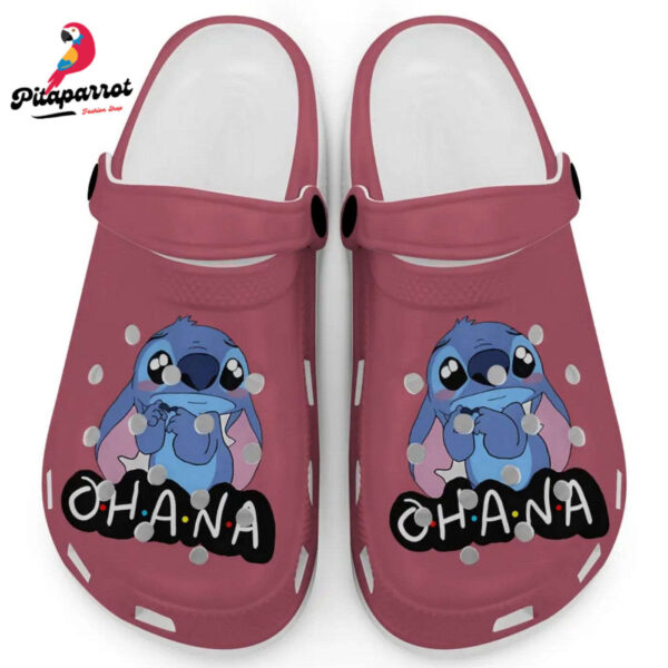 Cute Ohana Stitch Crimsom Clogs For Kids And Adults