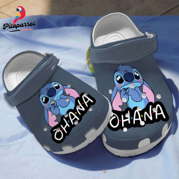 Cute Ohana Stitch Denim Clogs For Kids And Adults