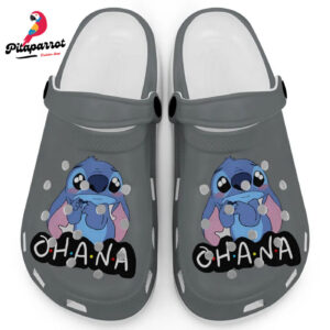 Cute Ohana Stitch Granite Clogs For Kids And Adults